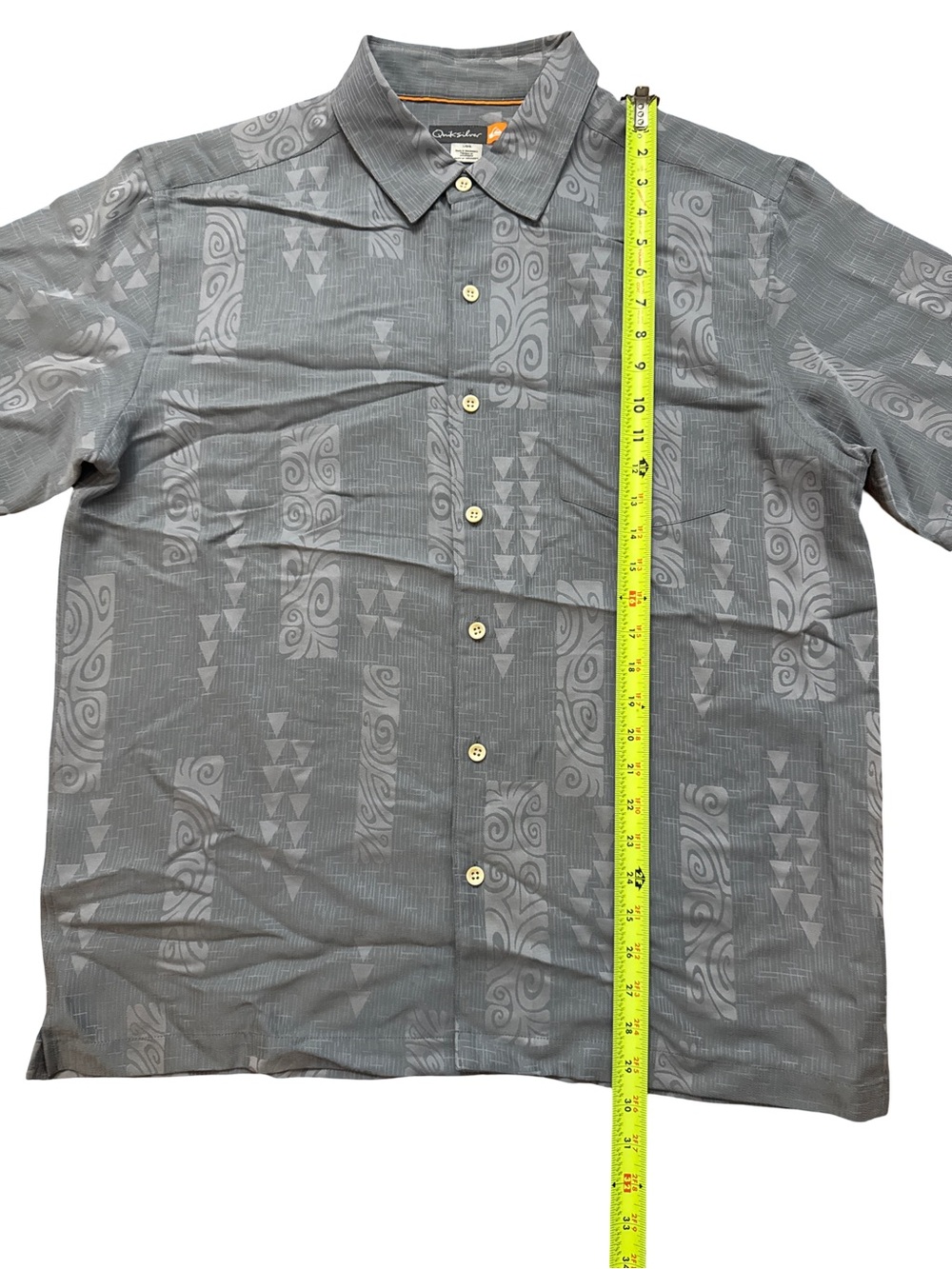 Quicksilver Y2K Aztec Style Men’s Short Sleeve Button Up Shirt Size Large - Picture 5 of 7